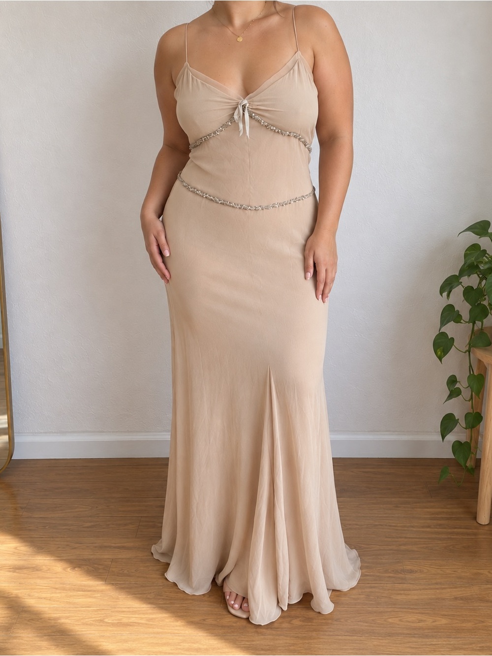 Vintage Vera Wang 100% Silk Beaded Maxi Gown NWT Blair Waldorf Old Money